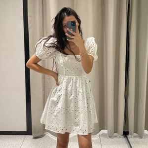 white zara dress